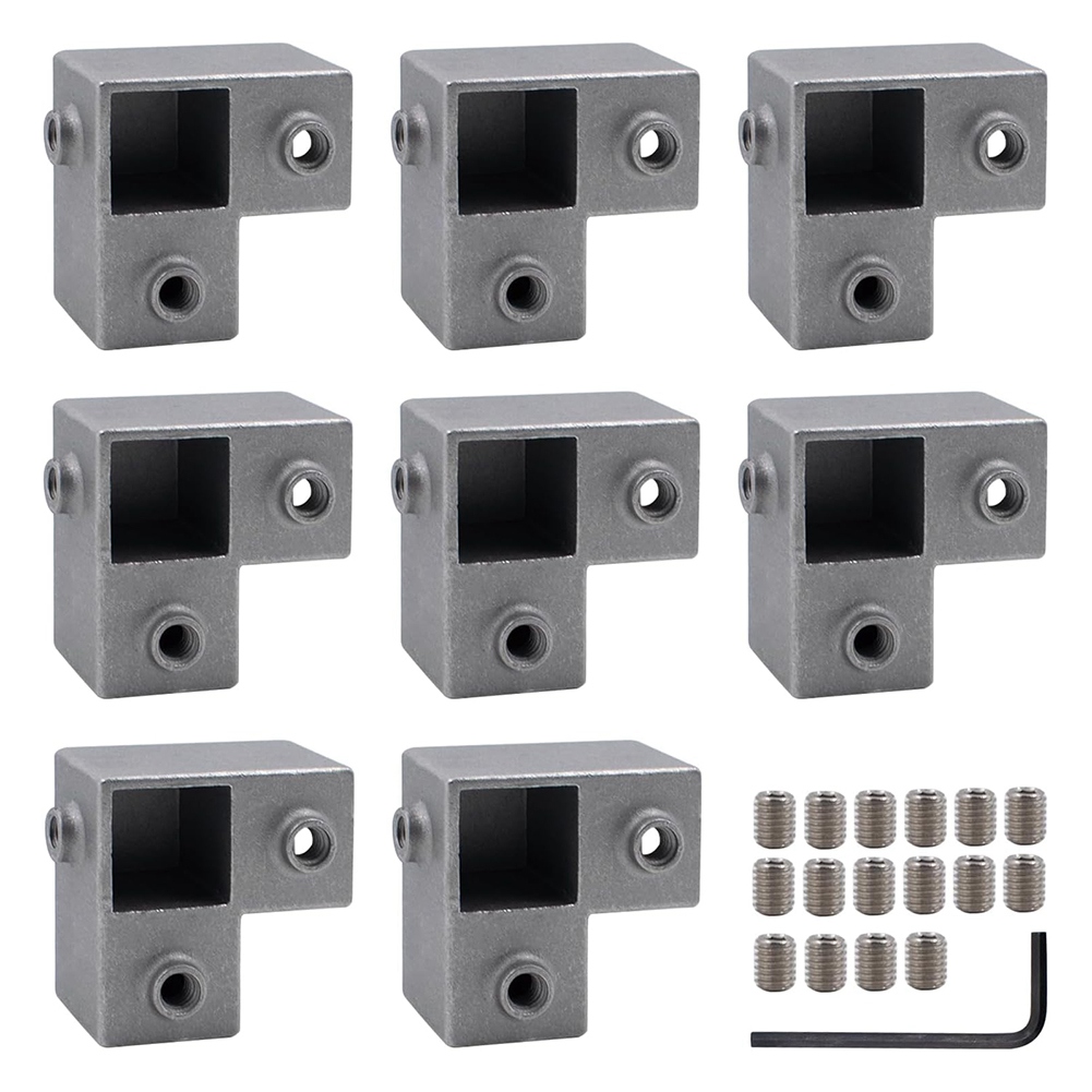 8 PCS 1In/25 mm Square Tube Connector, 3-Way Pipe Fitting Connector9079