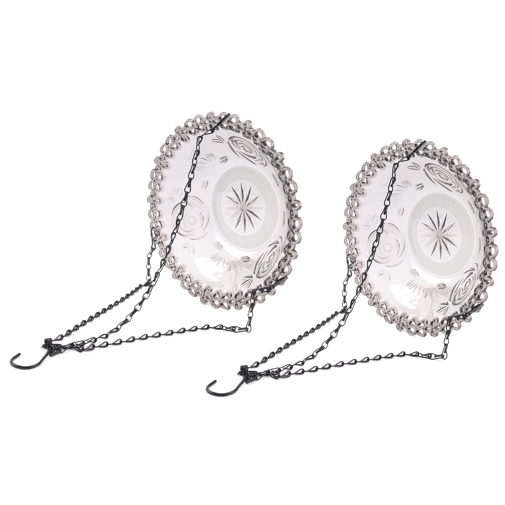 2X(Bird Flower Shaped Hanging Bird Feeder Birdbath for Garden Outdoor Decor2426