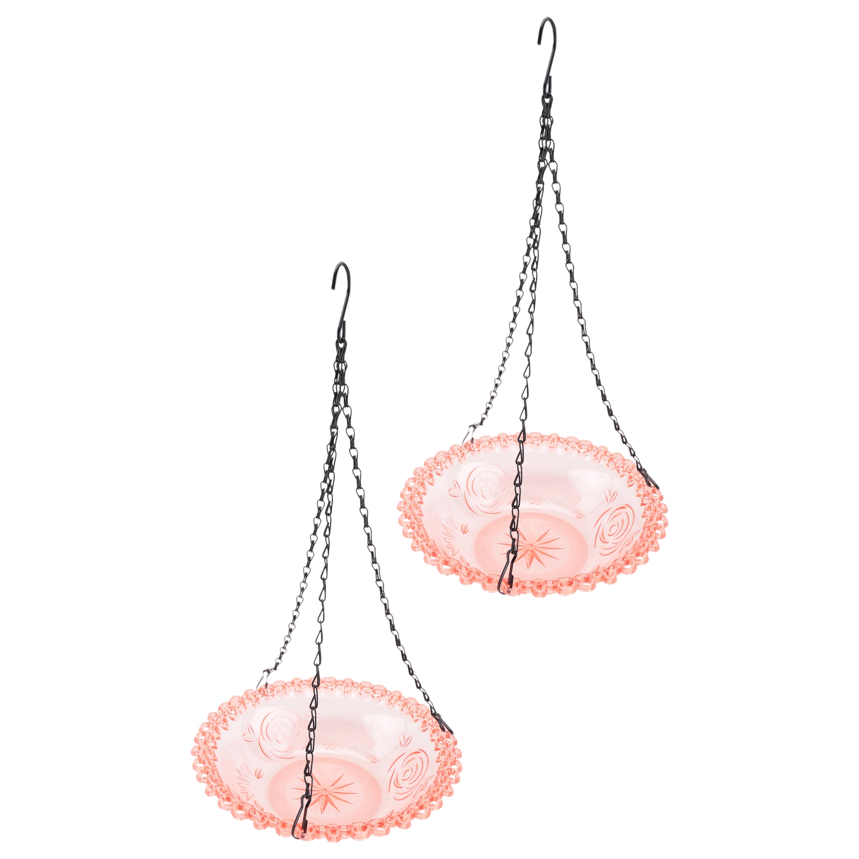 2X(Bird Flower Shaped Hanging Bird Feeder Birdbath for Garden Outdoor Decor2426